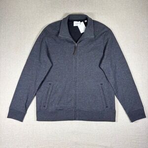 NWT Billy Reid Ribbed Track Jacket Charcoal Gray Full Zip Mens XL Casual